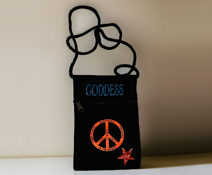 Goddess You Are With A Peace Symbol & A Star Bag